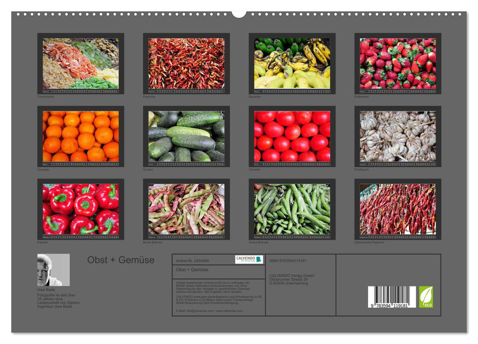 Obst + Gemüse (CALVENDO Premium Wandkalender 2027)