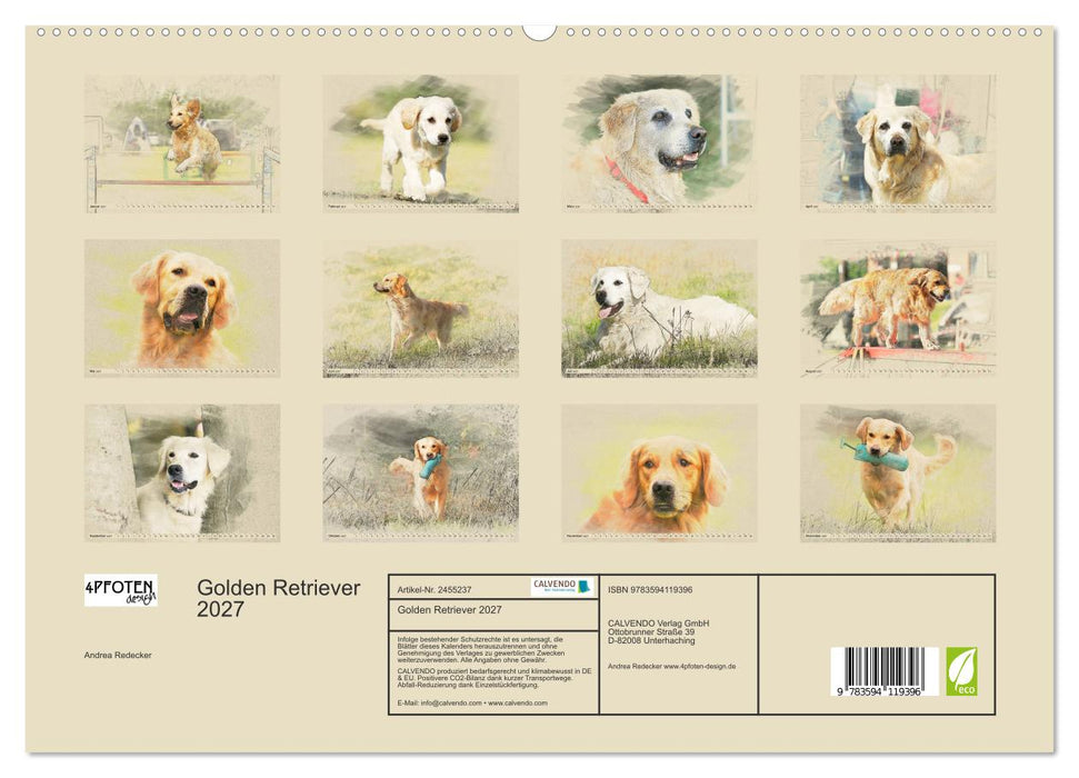 Golden Retriever 2027 (CALVENDO Premium Wandkalender 2027)