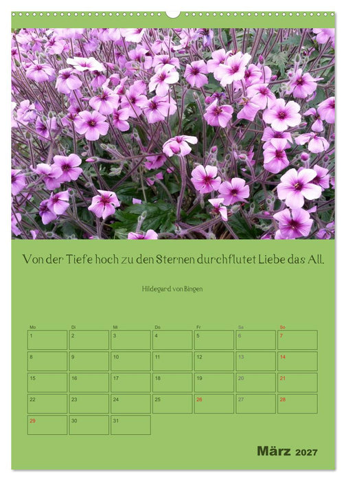 Erkenntnis und Weisheit - Hildegard von Bingen (CALVENDO Wandkalender 2027)