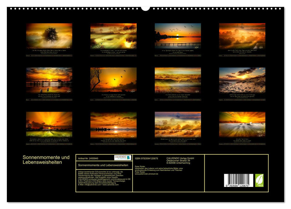 Sonnenmomente und Lebensweisheiten (CALVENDO Premium Wandkalender 2027)