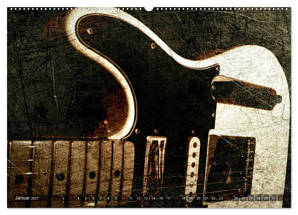 GITARREN Vintage Art (CALVENDO Premium Wandkalender 2027)