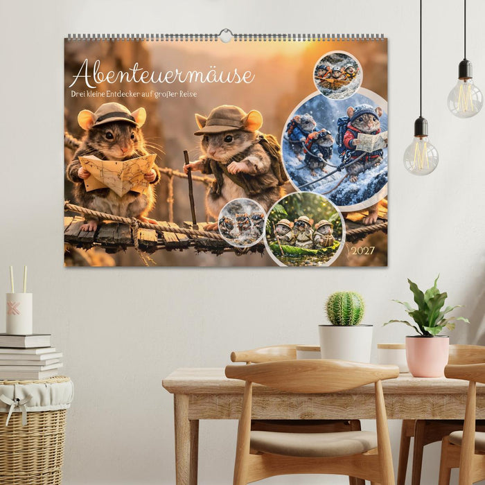 Abenteuermäuse - Drei kleine Entdecker auf großer Reise (CALVENDO Wandkalender 2027)