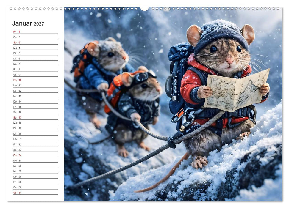 Abenteuermäuse - Drei kleine Entdecker auf großer Reise (CALVENDO Wandkalender 2027)