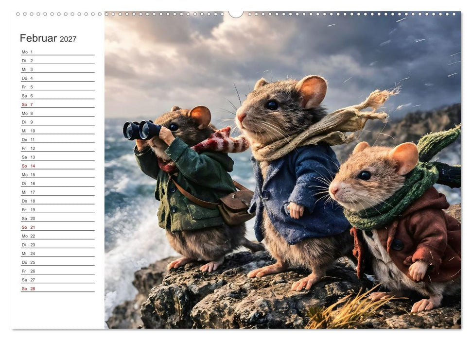 Abenteuermäuse - Drei kleine Entdecker auf großer Reise (CALVENDO Wandkalender 2027)