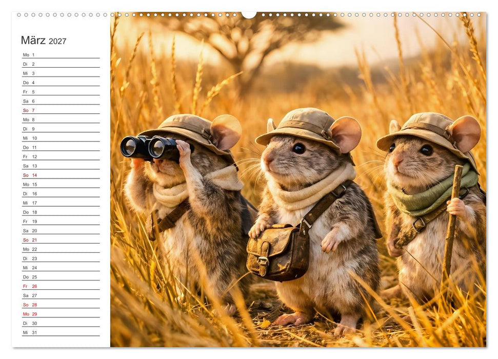 Abenteuermäuse - Drei kleine Entdecker auf großer Reise (CALVENDO Wandkalender 2027)