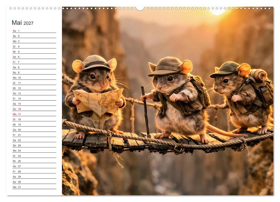 Abenteuermäuse - Drei kleine Entdecker auf großer Reise (CALVENDO Wandkalender 2027)