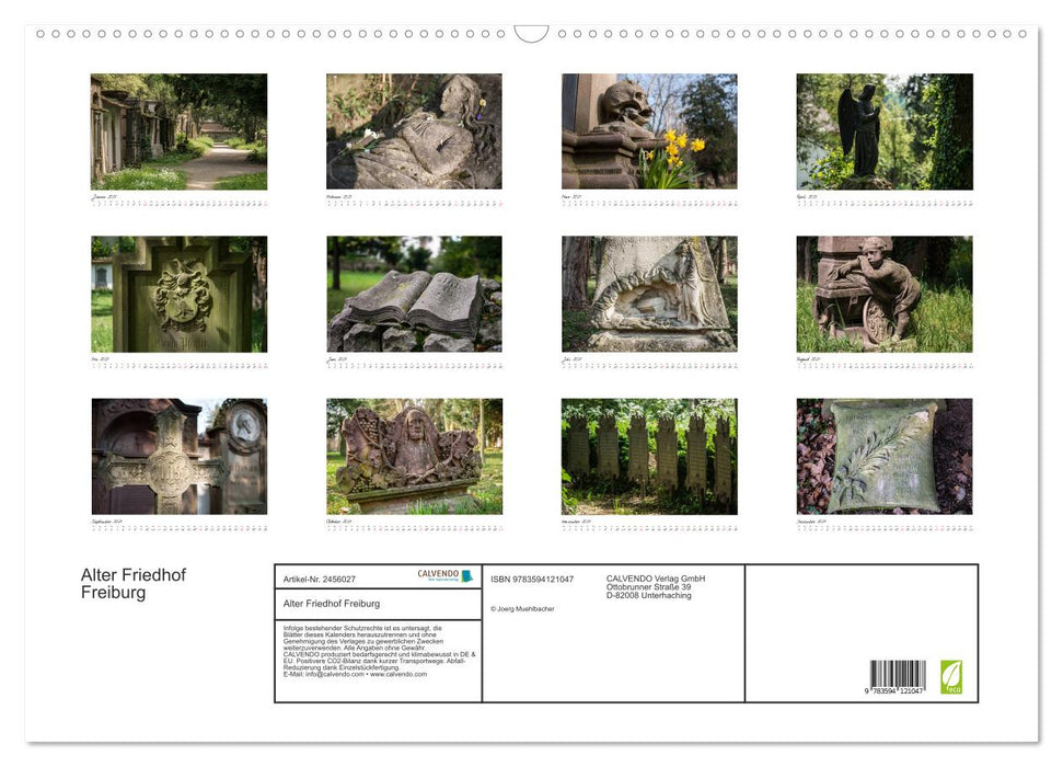 Alter Friedhof Freiburg (CALVENDO Wandkalender 2027)