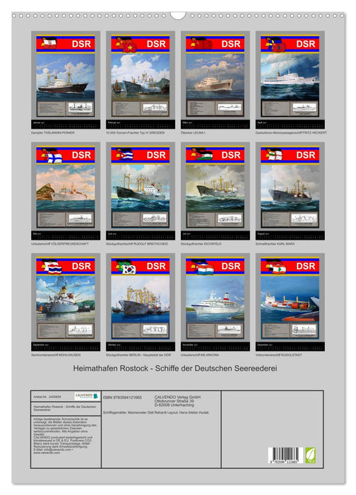 Heimathafen Rostock - Schiffe der Deutschen Seereederei (CALVENDO Wandkalender 2027)