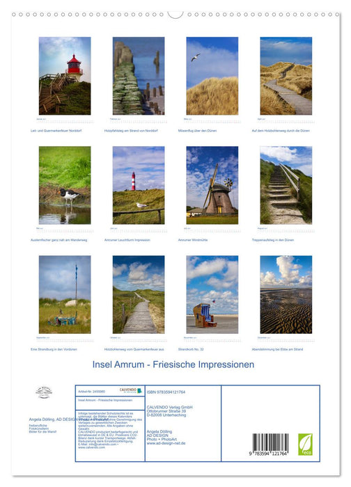 Insel Amrum - Friesische Impressionen (CALVENDO Premium Wandkalender 2027)