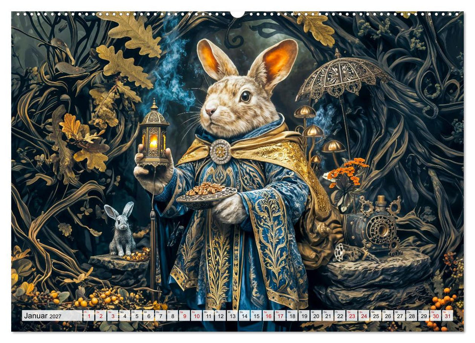 Steampunk Fabelwelten - Magische Kreaturen in Fantasiewelten (CALVENDO Premium Wandkalender 2027)