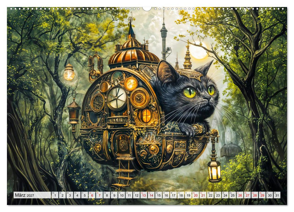 Steampunk Fabelwelten - Magische Kreaturen in Fantasiewelten (CALVENDO Premium Wandkalender 2027)