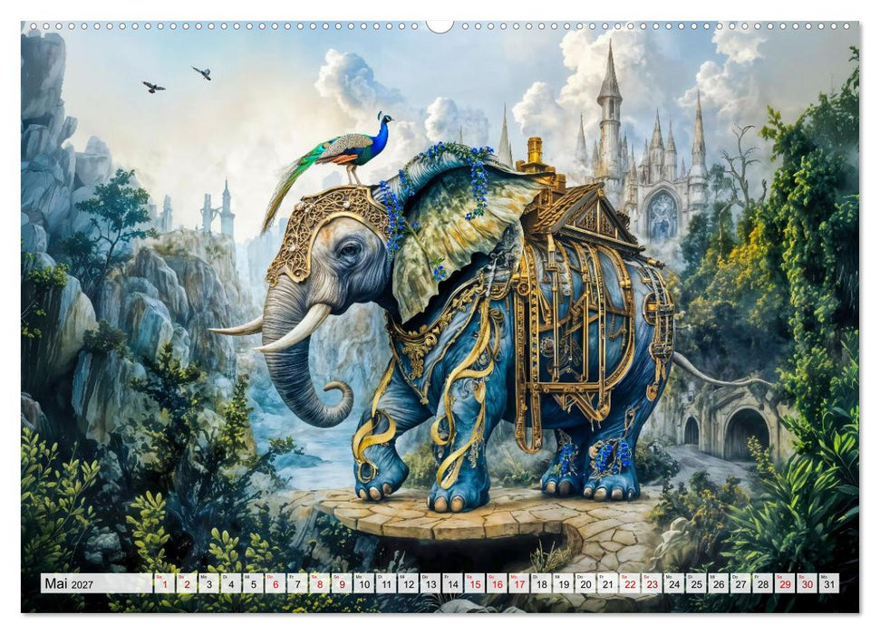 Steampunk Fabelwelten - Magische Kreaturen in Fantasiewelten (CALVENDO Premium Wandkalender 2027)