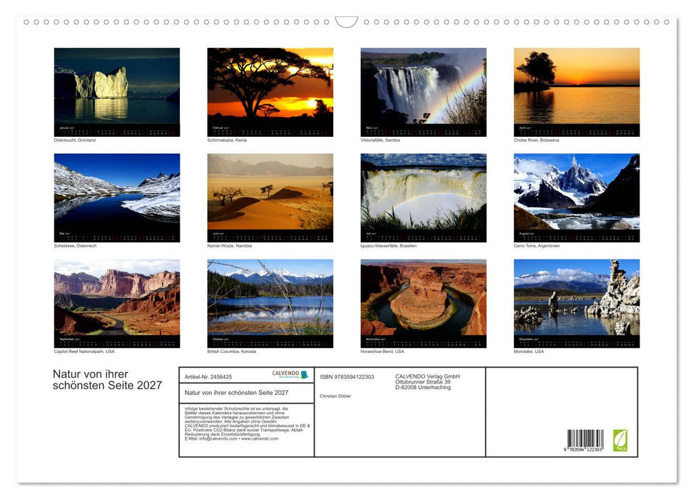Natur von ihrer schönsten Seite 2027 (CALVENDO Wandkalender 2027)