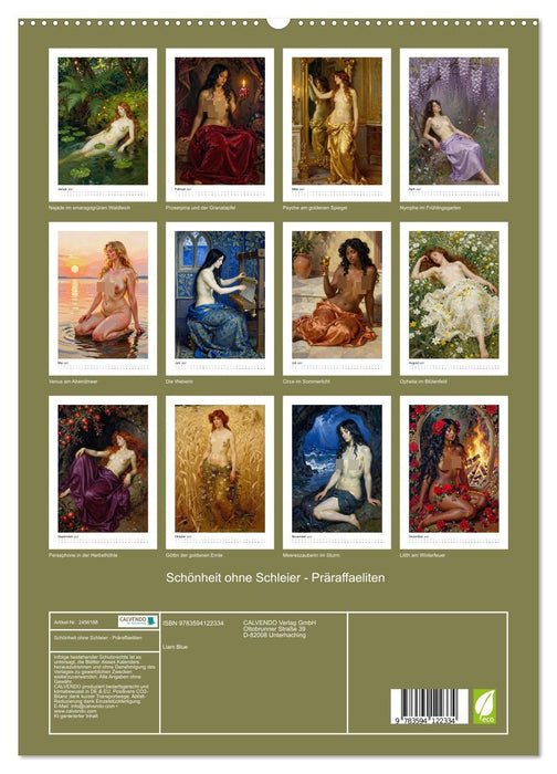 Schönheit ohne Schleier - Präraffaeliten (CALVENDO Premium Wandkalender 2027)