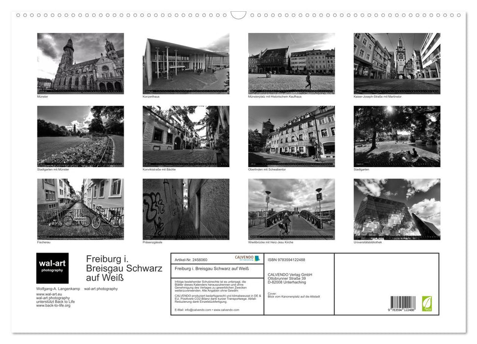 Freiburg i. Breisgau Schwarz auf Weiß (CALVENDO Wandkalender 2027)