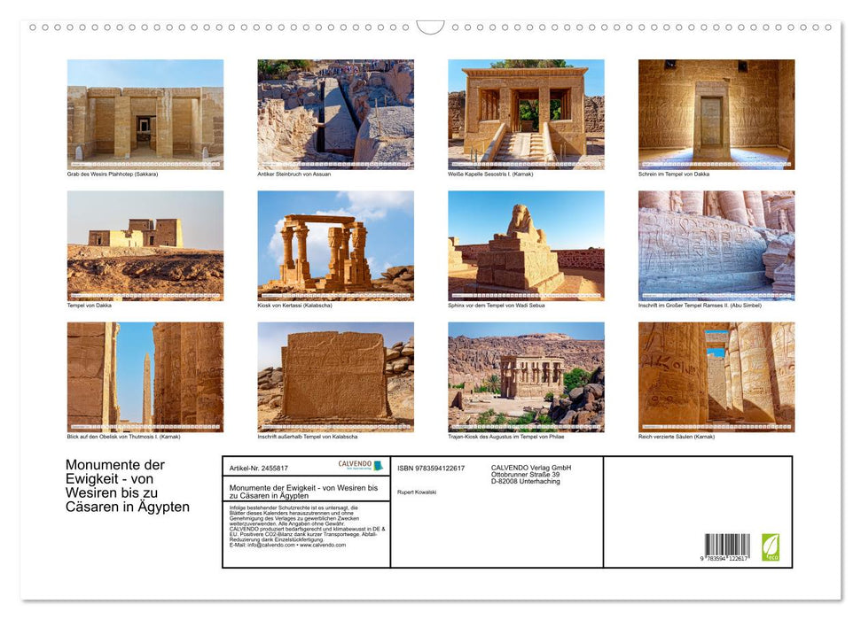 Monumente der Ewigkeit - von Wesiren bis zu Cäsaren in Ägypten (CALVENDO Wandkalender 2027)