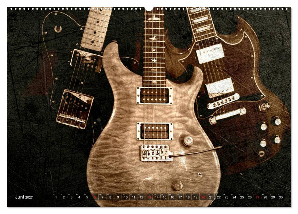 GITARREN Vintage Art (CALVENDO Wandkalender 2027)