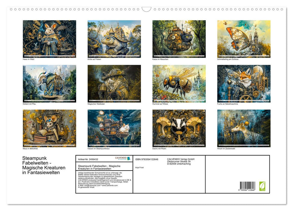 Steampunk Fabelwelten - Magische Kreaturen in Fantasiewelten (CALVENDO Wandkalender 2027)
