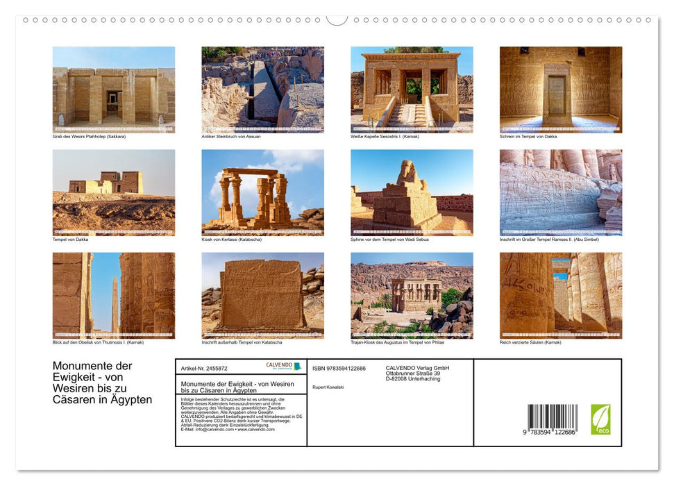 Monumente der Ewigkeit - von Wesiren bis zu Cäsaren in Ägypten (CALVENDO Premium Wandkalender 2027)