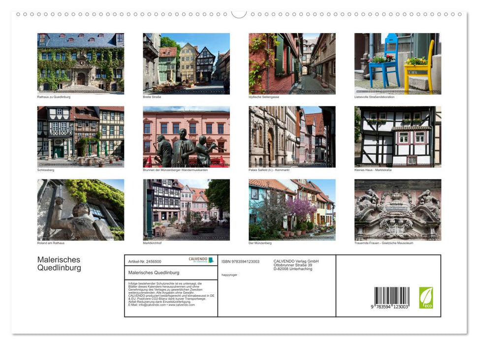 Malerisches Quedlinburg (CALVENDO Premium Wandkalender 2027)