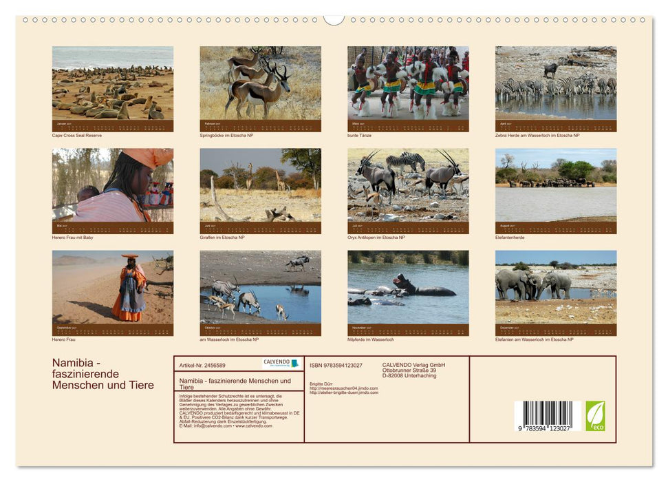 Namibia - faszinierende Menschen und Tiere (CALVENDO Premium Wandkalender 2027)