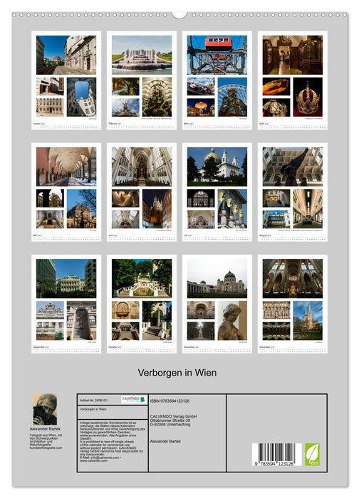 Verborgen in Wien (CALVENDO Premium Wandkalender 2027)