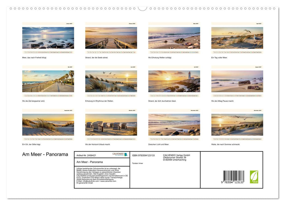 Am Meer - Panorama (CALVENDO Premium Wandkalender 2027)
