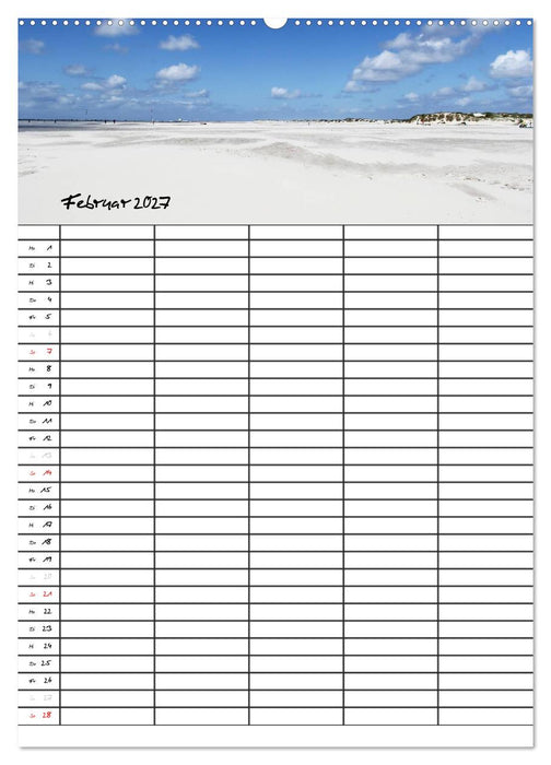 Urlaubsparadies Amrum / Familienplaner (CALVENDO Wandkalender 2027)