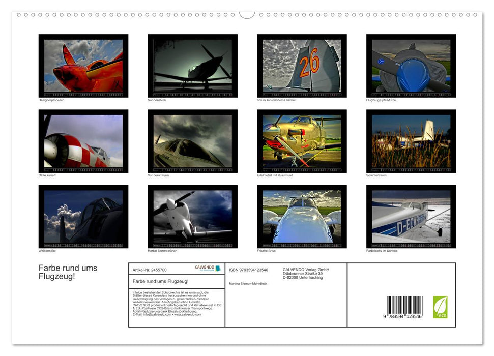 Farbe rund ums Flugzeug! (CALVENDO Premium Wandkalender 2027)