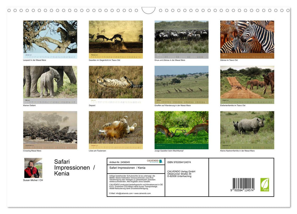 Safari Impressionen / Kenia (CALVENDO Wandkalender 2027)