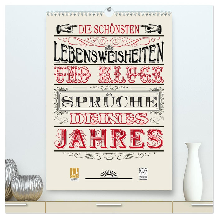 Die schönsten Lebensweisheiten Typo - Kalender (CALVENDO Premium Wandkalender 2027)
