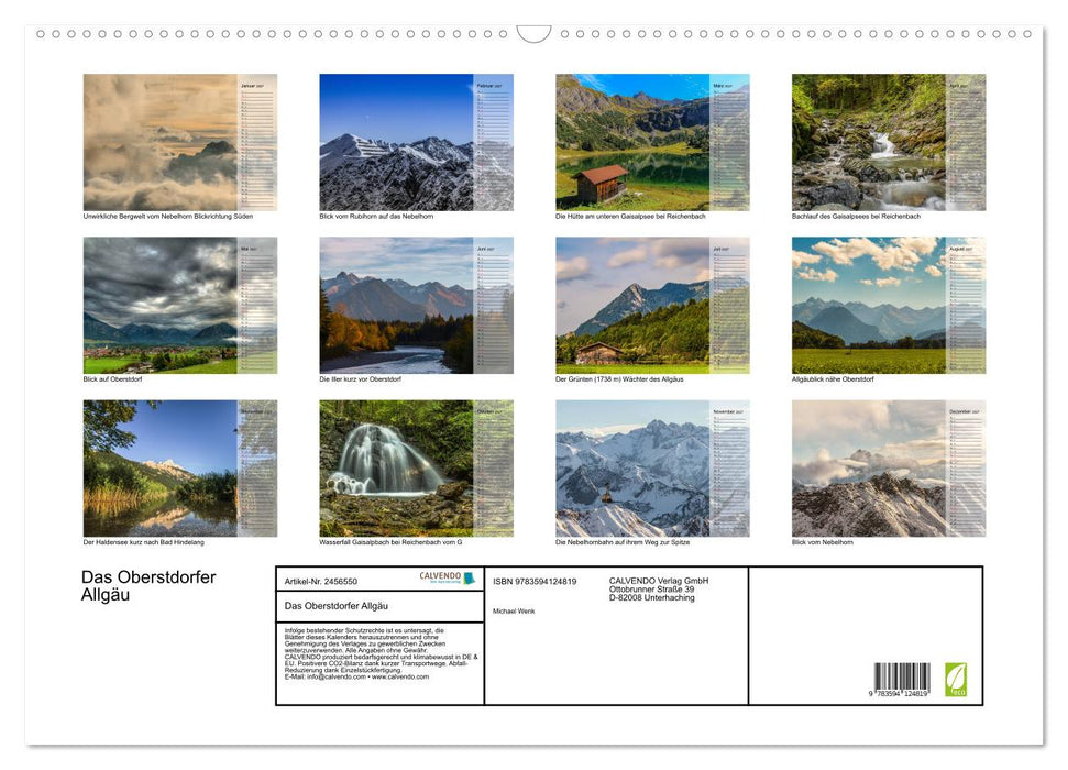 Das Oberstdorfer Allgäu (CALVENDO Wandkalender 2027)