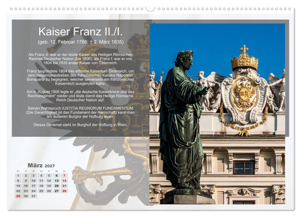 Auf den Spuren der Habsburger (CALVENDO Wandkalender 2027)