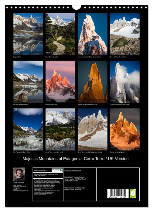 Majestic Mountains of Patagonia: Cerro Torre / UK-Version (CALVENDO Monthly Calendar 2027)