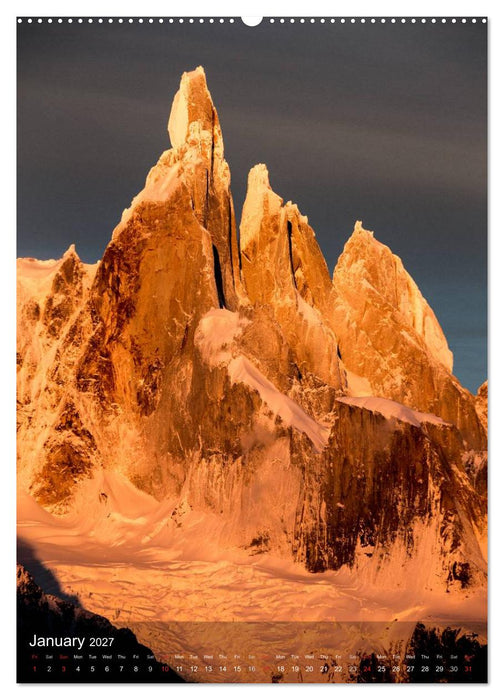 Majestic Mountains Cerro Torre & Fitzroy Patagonia / UK-Version (CALVENDO Premium-Calendar 2027)