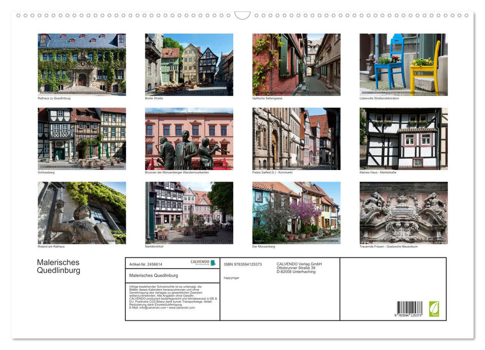 Malerisches Quedlinburg (CALVENDO Wandkalender 2027)