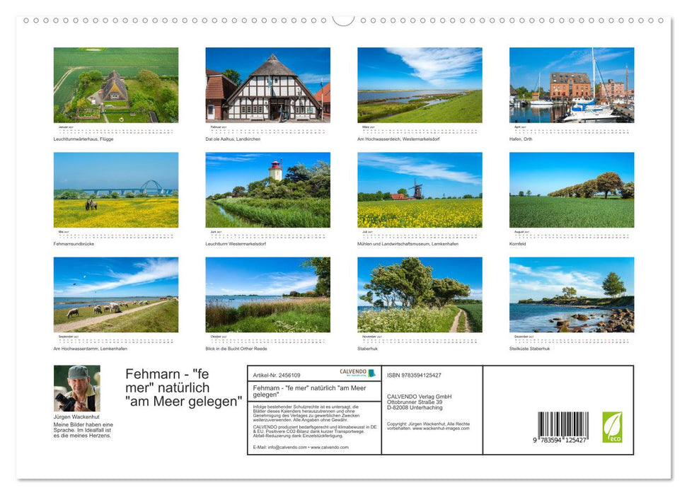 Fehmarn - "fe mer" natürlich "am Meer gelegen" (CALVENDO Premium Wandkalender 2027)
