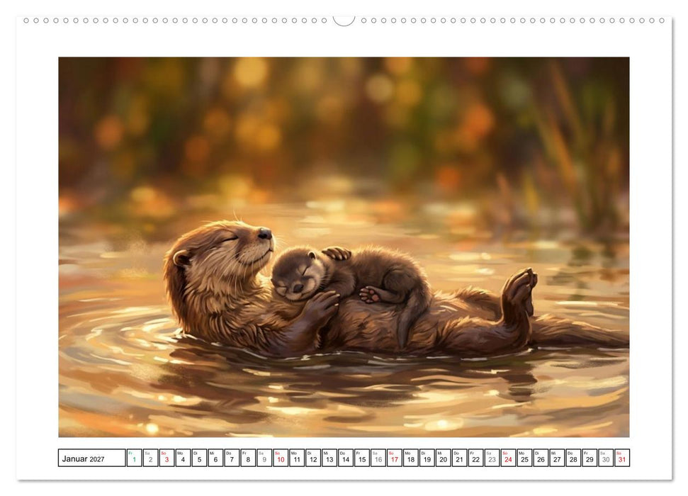 Otter - Ein Portrait am Fluss (CALVENDO Premium Wandkalender 2027)