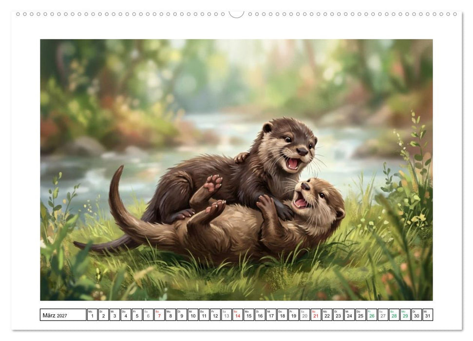 Otter - Ein Portrait am Fluss (CALVENDO Premium Wandkalender 2027)
