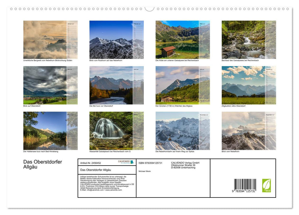 Das Oberstdorfer Allgäu (CALVENDO Premium Wandkalender 2027)