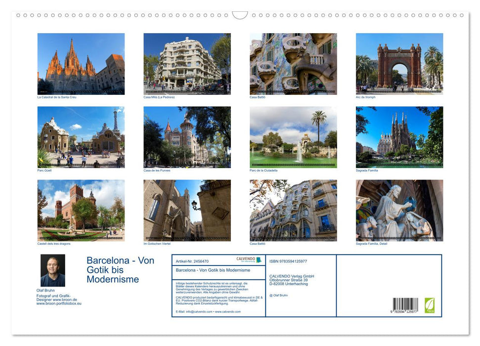 Barcelona - Von Gotik bis Modernisme (CALVENDO Wandkalender 2027)