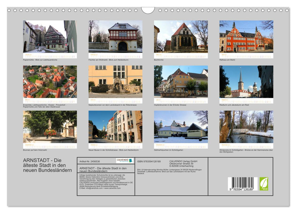ARNSTADT - Die älteste Stadt in den neuen Bundesländern (CALVENDO Wandkalender 2027)