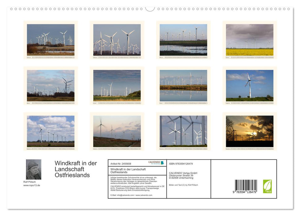 Windkraft in der Landschaft Ostfrieslands (CALVENDO Premium Wandkalender 2027)