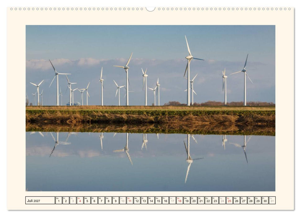 Windkraft in der Landschaft Ostfrieslands (CALVENDO Premium Wandkalender 2027)