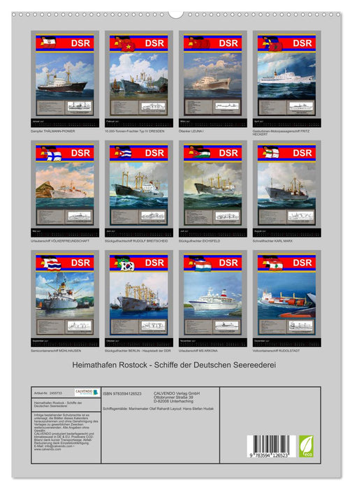 Heimathafen Rostock - Schiffe der Deutschen Seereederei (CALVENDO Premium Wandkalender 2027)