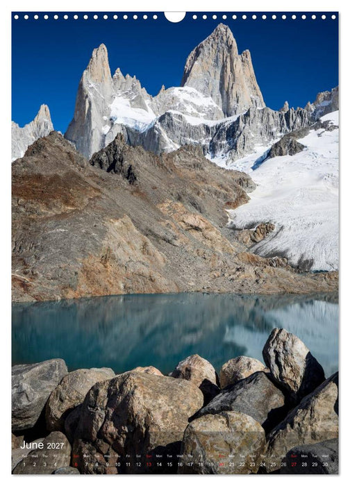 Majestic Mountains Cerro Torre & Fitzroy Patagonia / UK-Version (CALVENDO Monthly Calendar 2027)