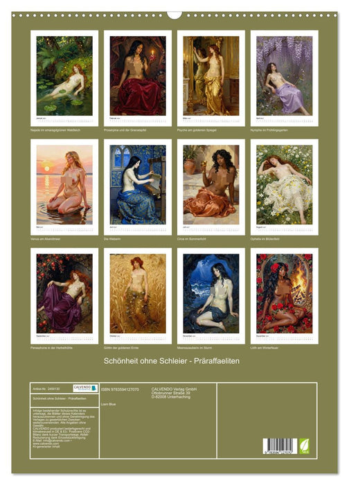 Schönheit ohne Schleier - Präraffaeliten (CALVENDO Wandkalender 2027)