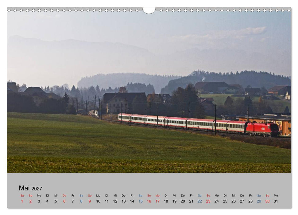 Stimmungsvolle Eisenbahn – Bahnimpressionen aus Österreich (CALVENDO Wandkalender 2027)