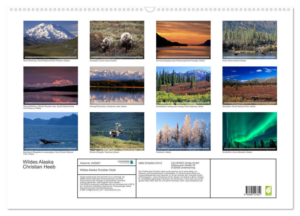 Wildes Alaska Christian Heeb (CALVENDO Wandkalender 2027)