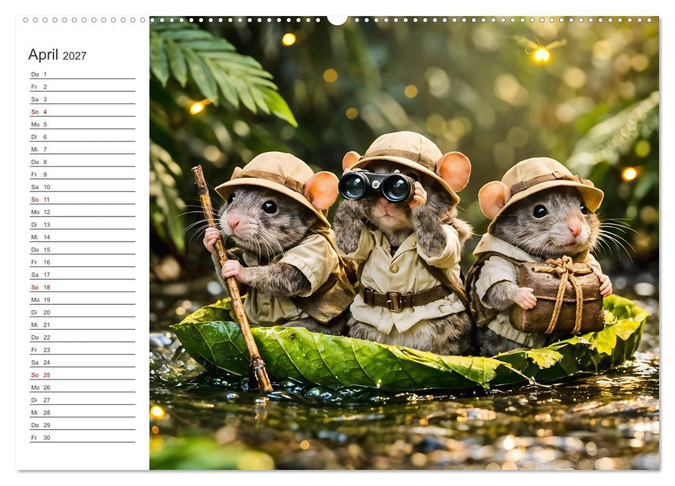 Abenteuermäuse - Drei kleine Entdecker auf großer Reise (CALVENDO Premium Wandkalender 2027)